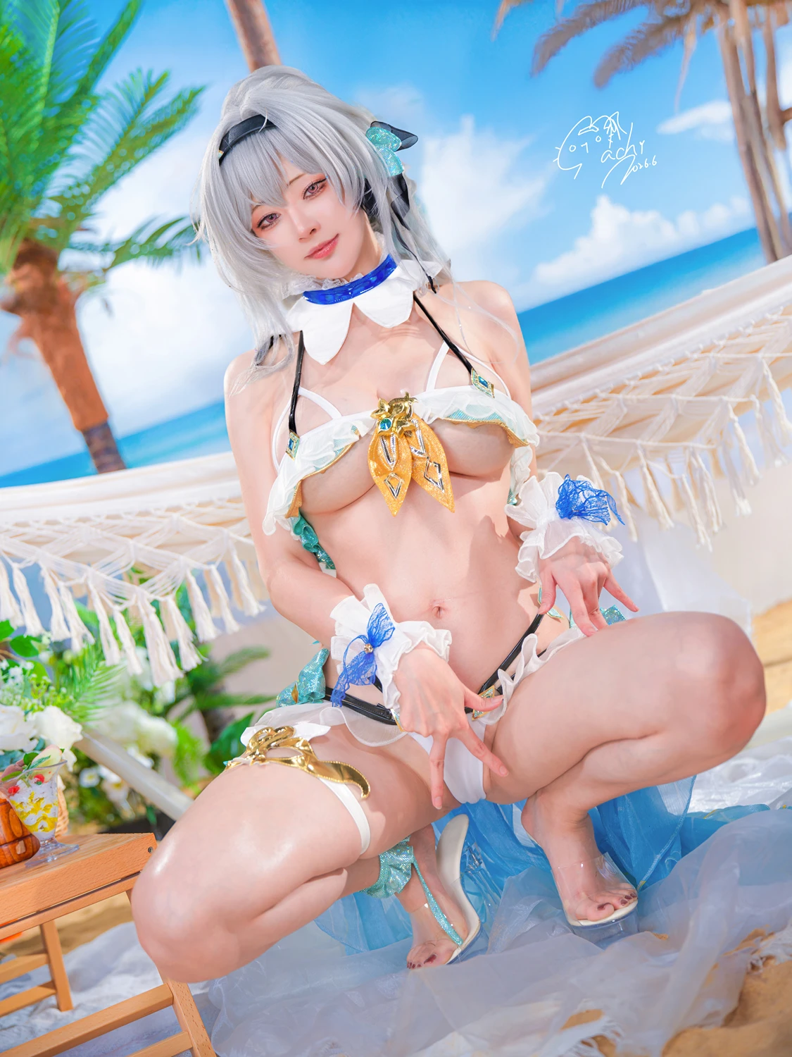 Cosplay Machi馬吉 – 崩壞 星穹鐵道 流螢泳裝 Firefly Bikini - P9