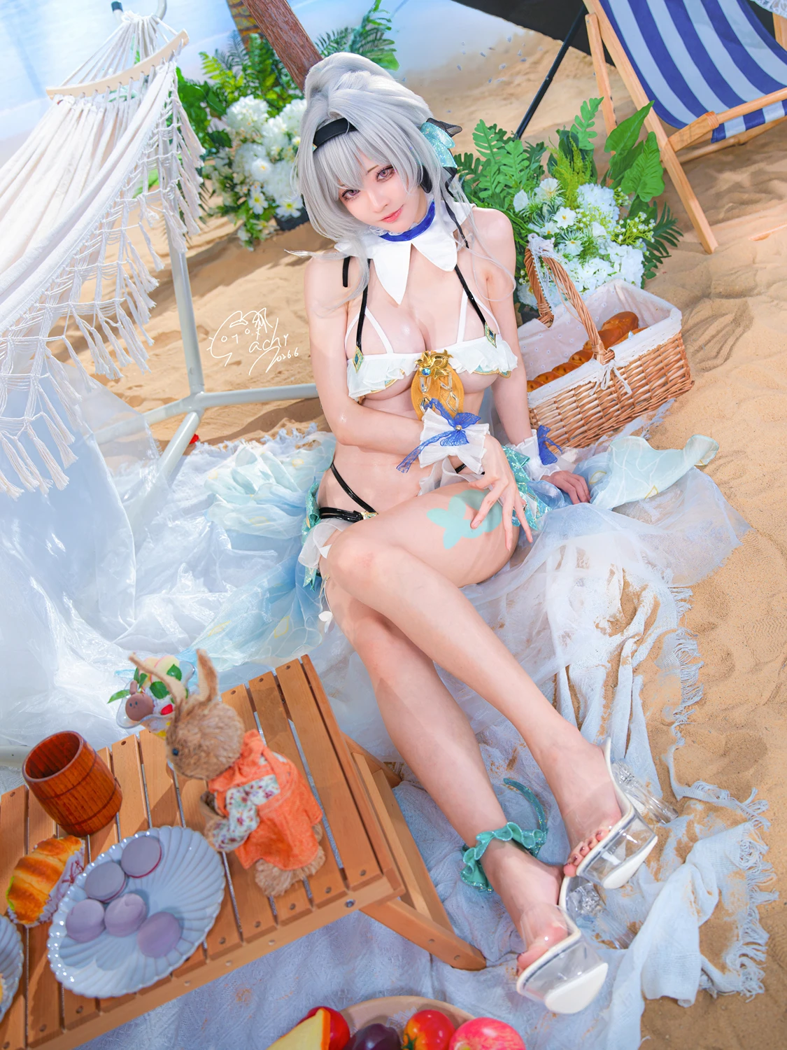 Cosplay Machi馬吉 – 崩壞 星穹鐵道 流螢泳裝 Firefly Bikini - P13