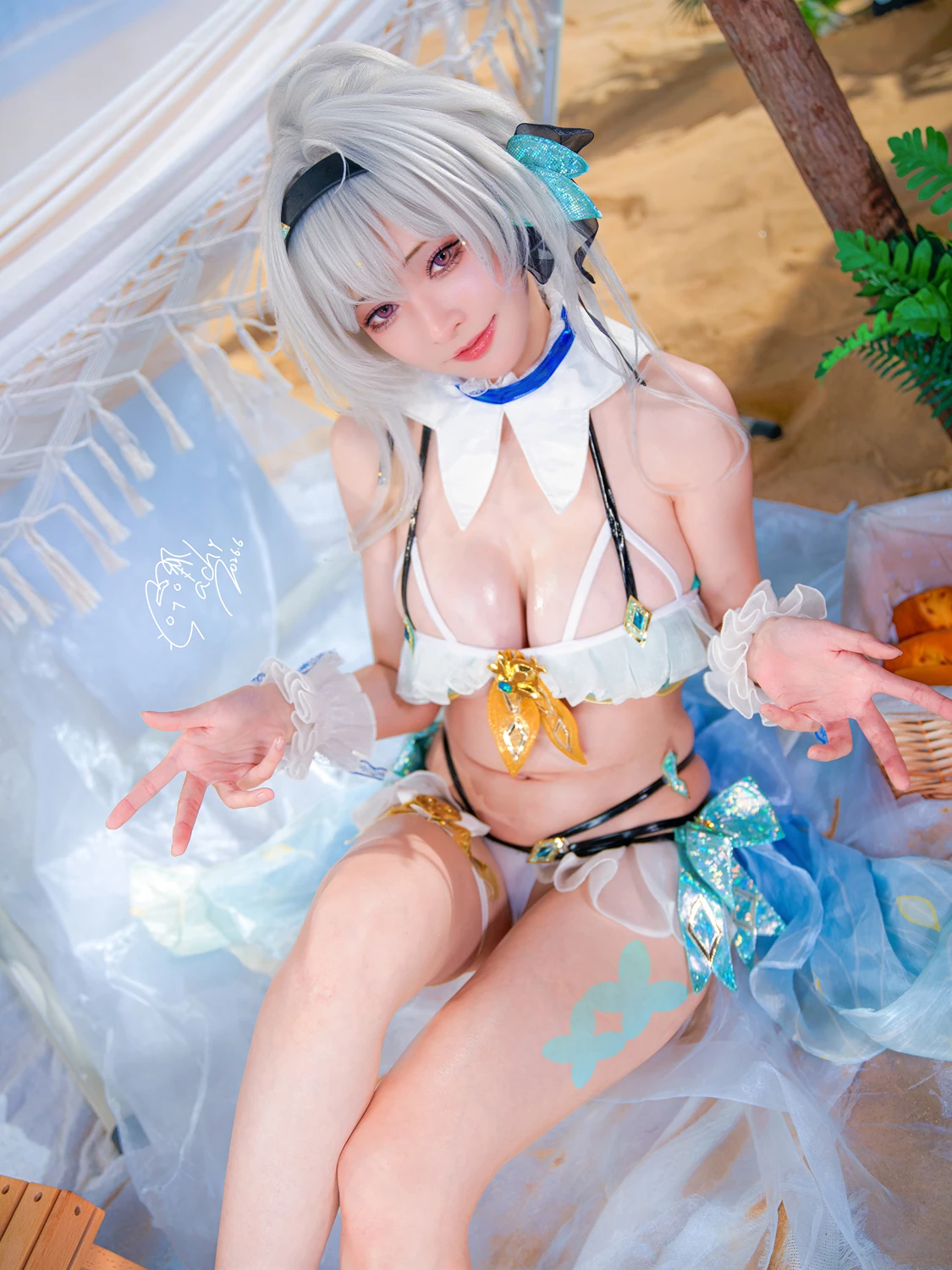 Cosplay Machi馬吉 – 崩壞 星穹鐵道 流螢泳裝 Firefly Bikini - P15