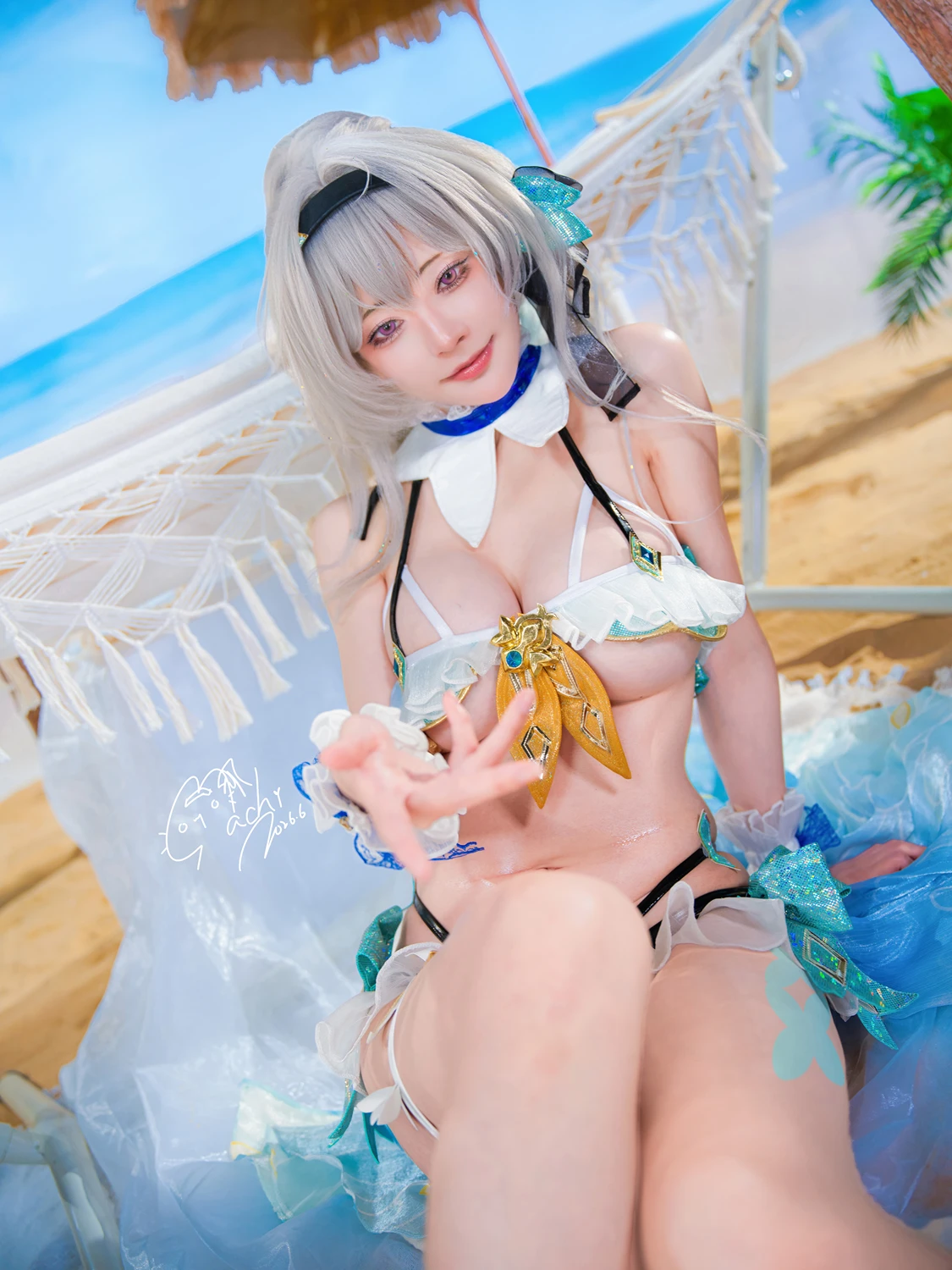 Cosplay Machi馬吉 – 崩壞 星穹鐵道 流螢泳裝 Firefly Bikini - P16