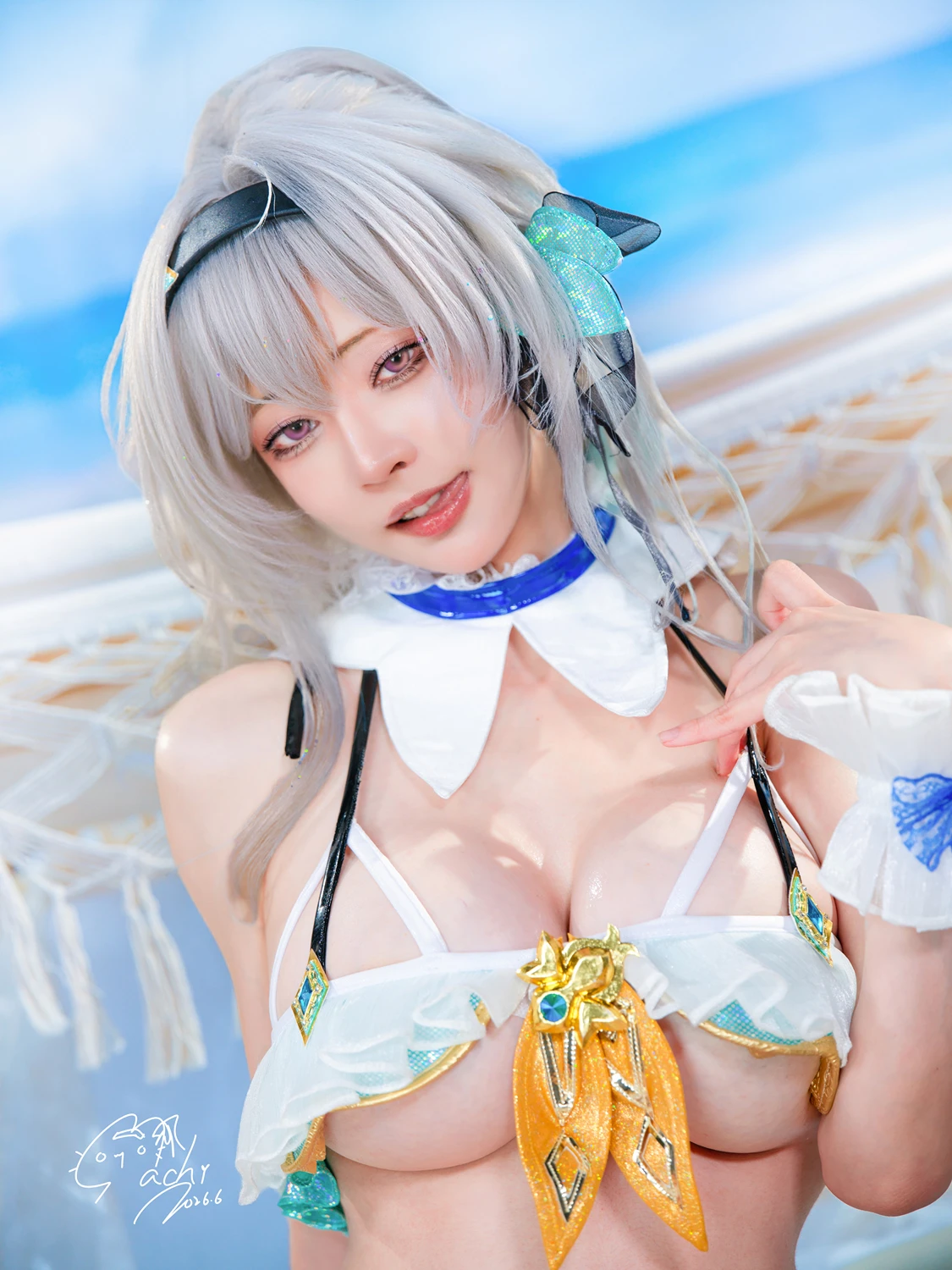 Cosplay Machi馬吉 – 崩壞 星穹鐵道 流螢泳裝 Firefly Bikini - P18