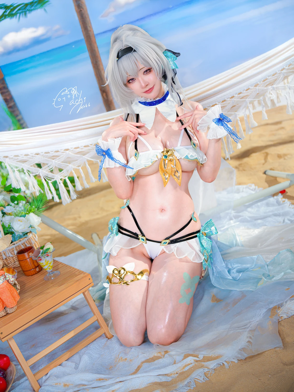 Cosplay Machi馬吉 – 崩壞 星穹鐵道 流螢泳裝 Firefly Bikini - P1
