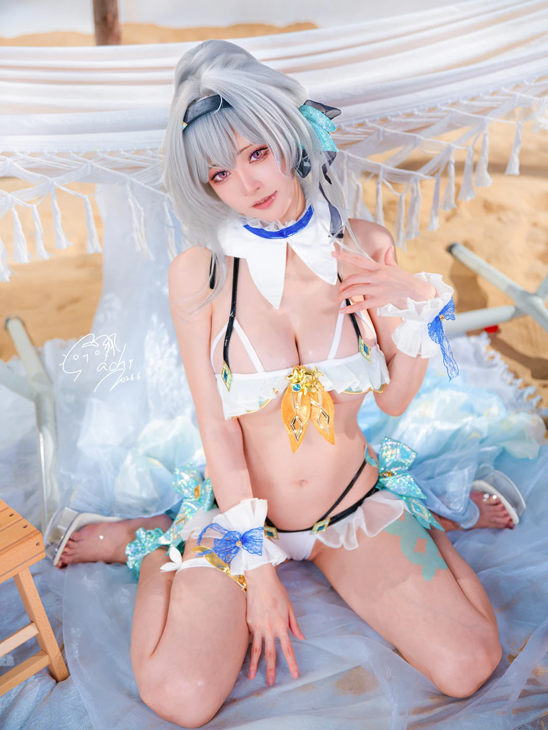 Cosplay Machi馬吉 – 崩壞 星穹鐵道 流螢泳裝 Firefly Bikini - P23