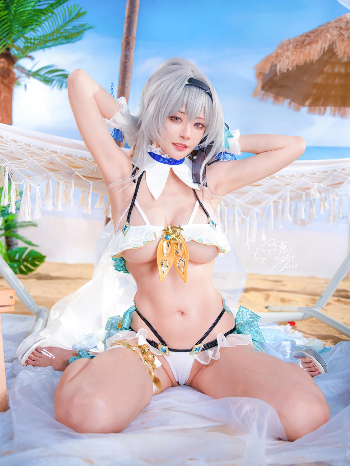 Cosplay Machi馬吉 – 崩壞 星穹鐵道 流螢泳裝 Firefly Bikini - P24