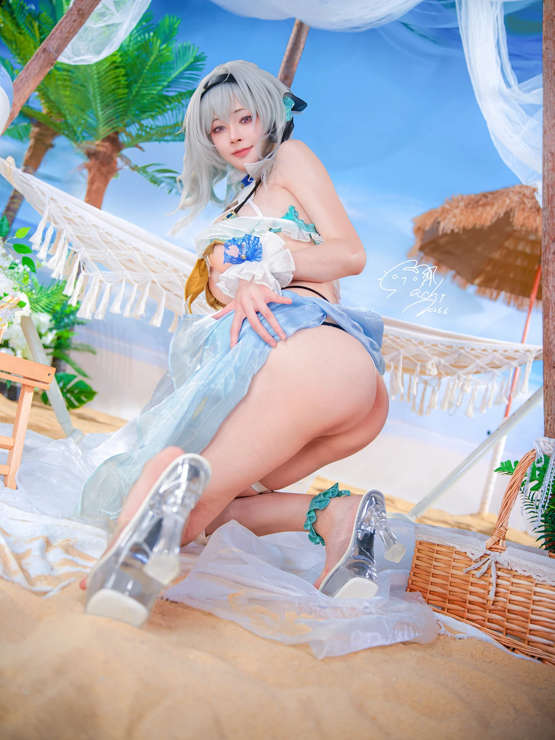Cosplay Machi馬吉 – 崩壞 星穹鐵道 流螢泳裝 Firefly Bikini - P29
