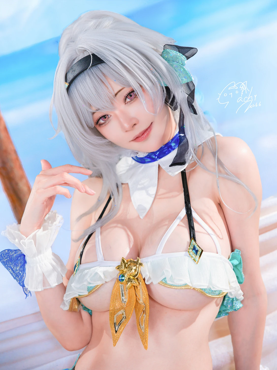 Cosplay Machi馬吉 – 崩壞 星穹鐵道 流螢泳裝 Firefly Bikini - P32