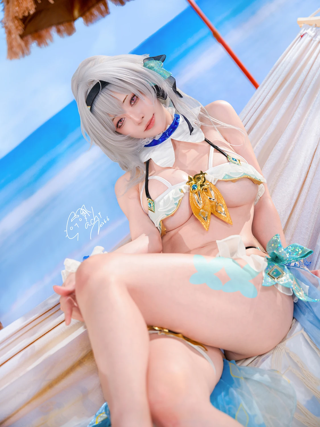 Cosplay Machi馬吉 – 崩壞 星穹鐵道 流螢泳裝 Firefly Bikini - P34