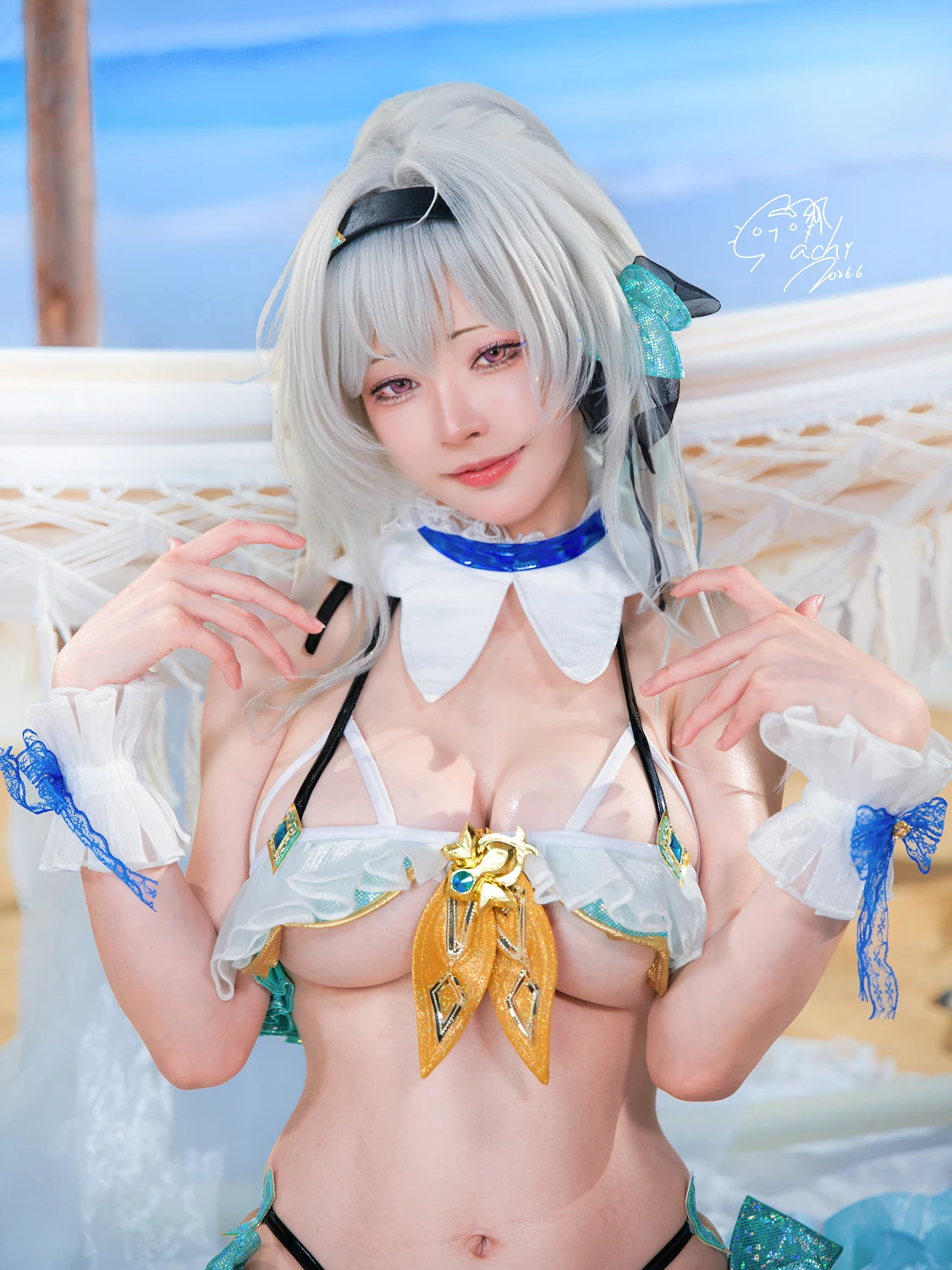 Cosplay Machi馬吉 – 崩壞 星穹鐵道 流螢泳裝 Firefly Bikini - P3