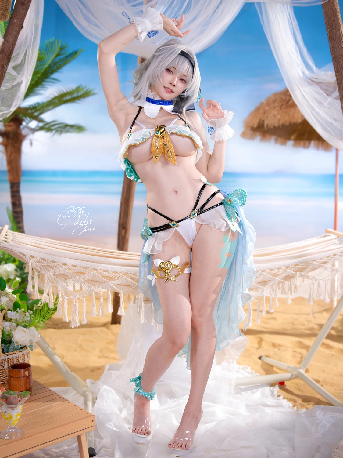 Cosplay Machi馬吉 – 崩壞 星穹鐵道 流螢泳裝 Firefly Bikini - P6