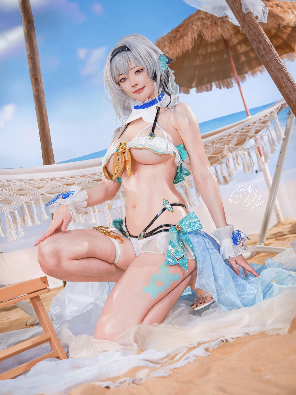 Cosplay Machi馬吉 – 崩壞 星穹鐵道 流螢泳裝 Firefly Bikini - P7