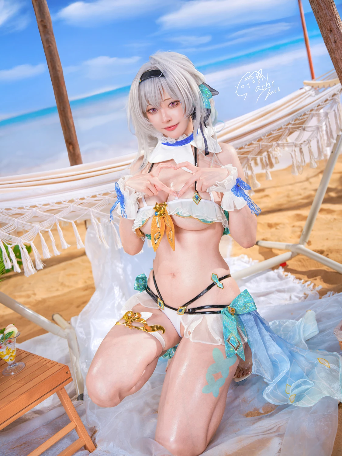 Cosplay Machi馬吉 – 崩壞 星穹鐵道 流螢泳裝 Firefly Bikini - P8