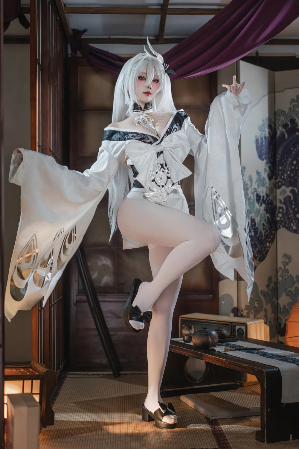 Cosplay Natsuko夏夏子 – 碧蓝航线 白凤 和服 - P1