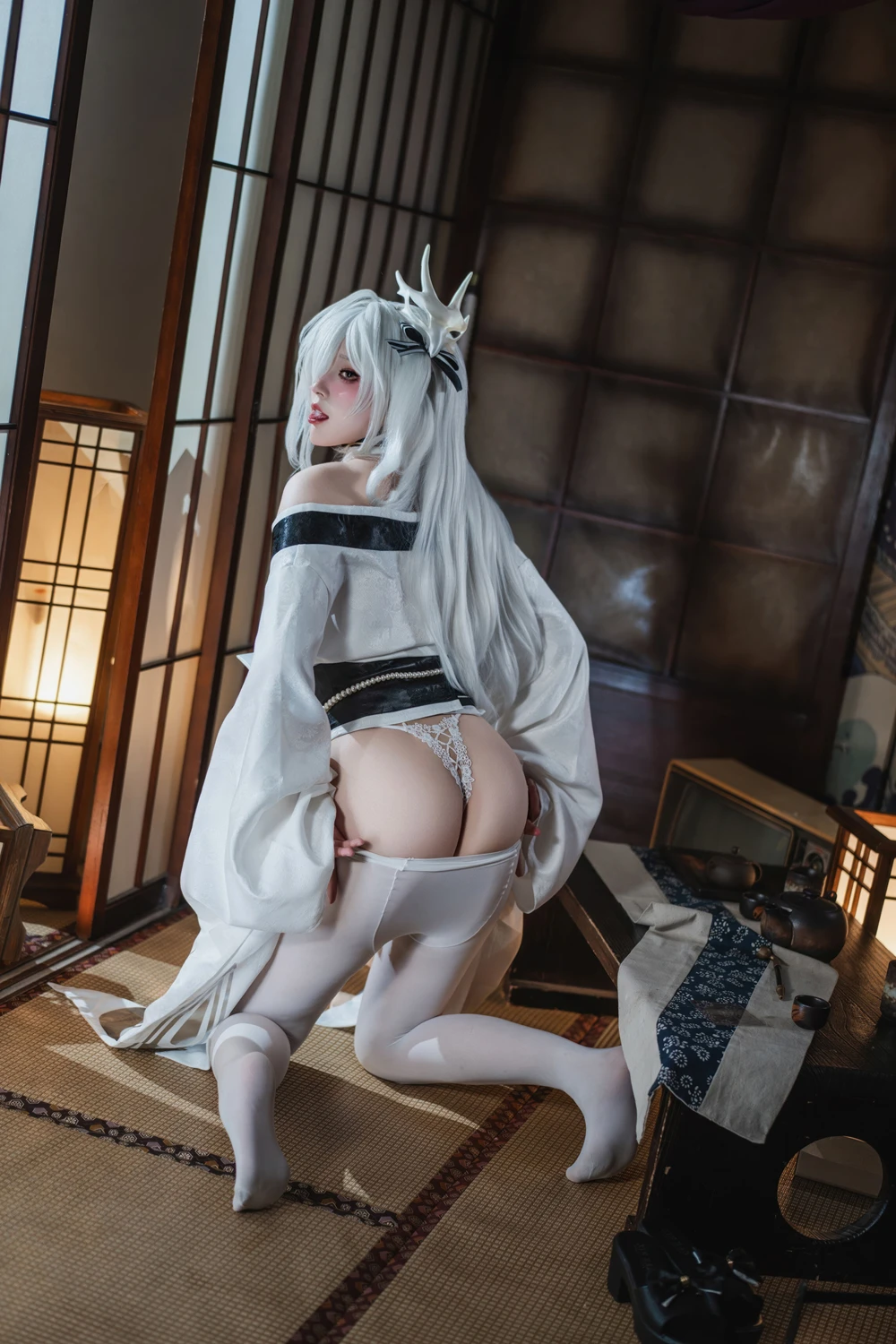 Cosplay Natsuko夏夏子 – 碧蓝航线 白凤 和服 - P59