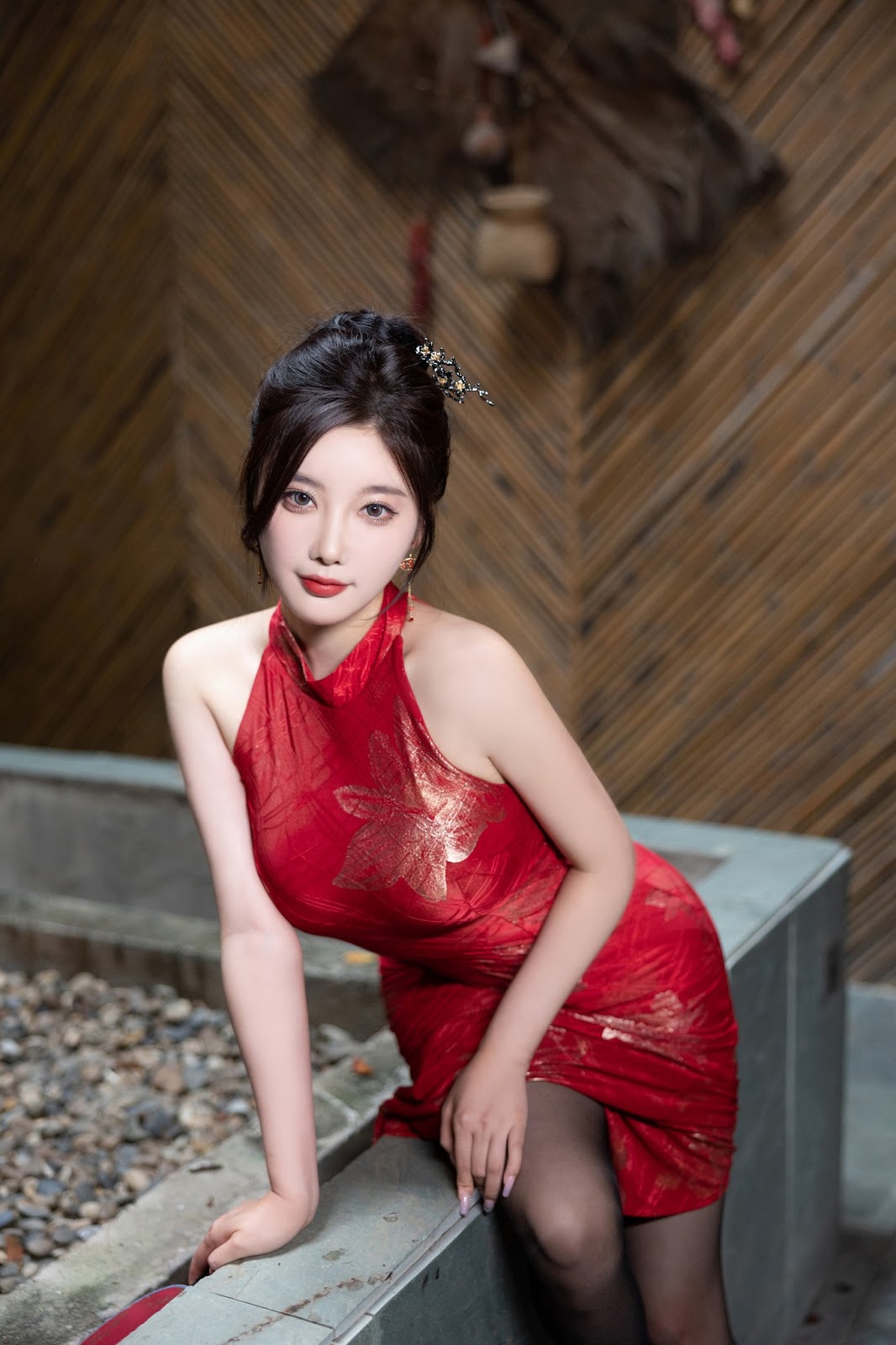 [内购无水印] Yang Chen Chen (杨晨晨Yome) – 秀人网模特 红色旗袍 - P9