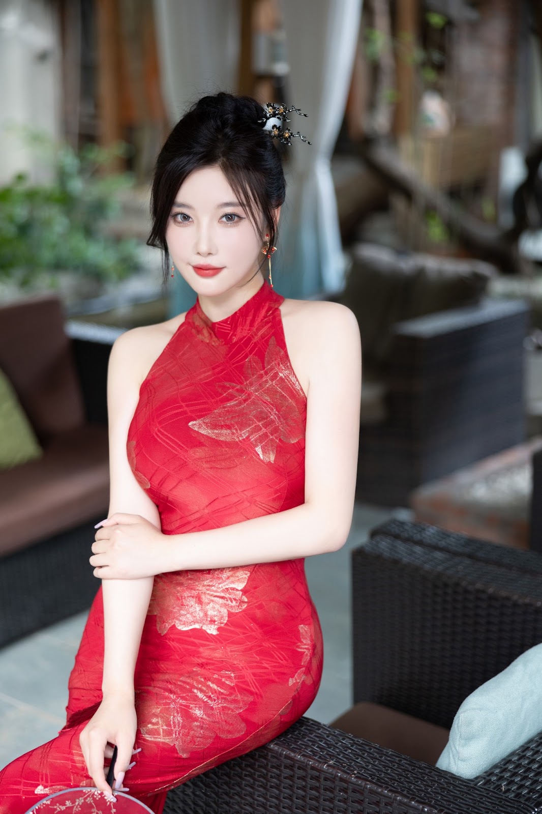 [内购无水印] Yang Chen Chen (杨晨晨Yome) – 秀人网模特 红色旗袍 - P20