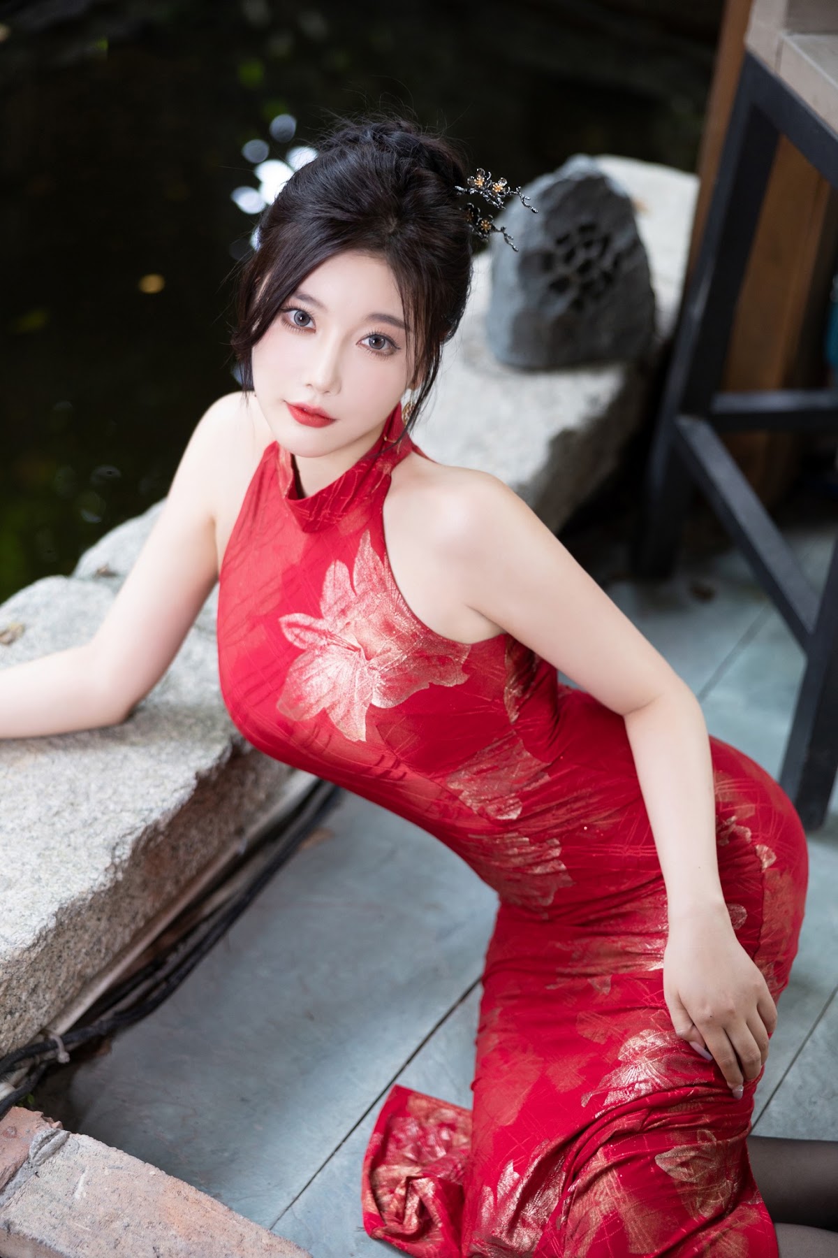 [内购无水印] Yang Chen Chen (杨晨晨Yome) – 秀人网模特 红色旗袍 - P28