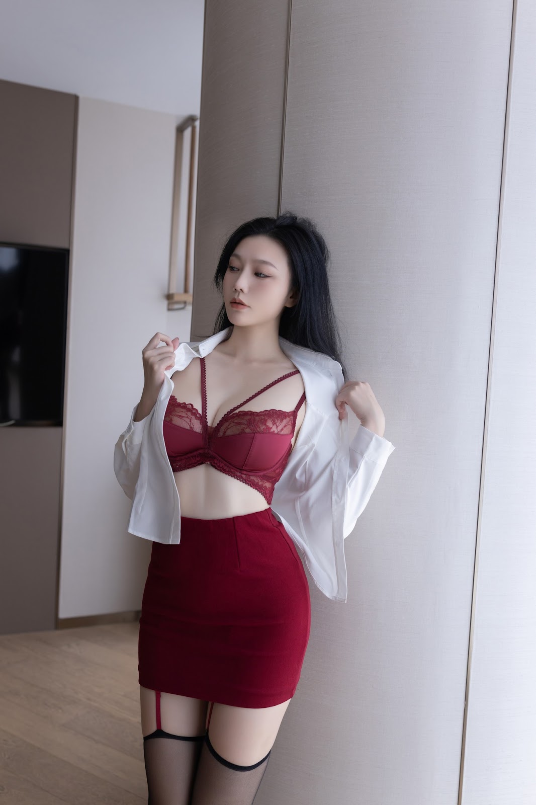 [内购无水印] 安然anran – 秀人网模特 红裙OL - P20